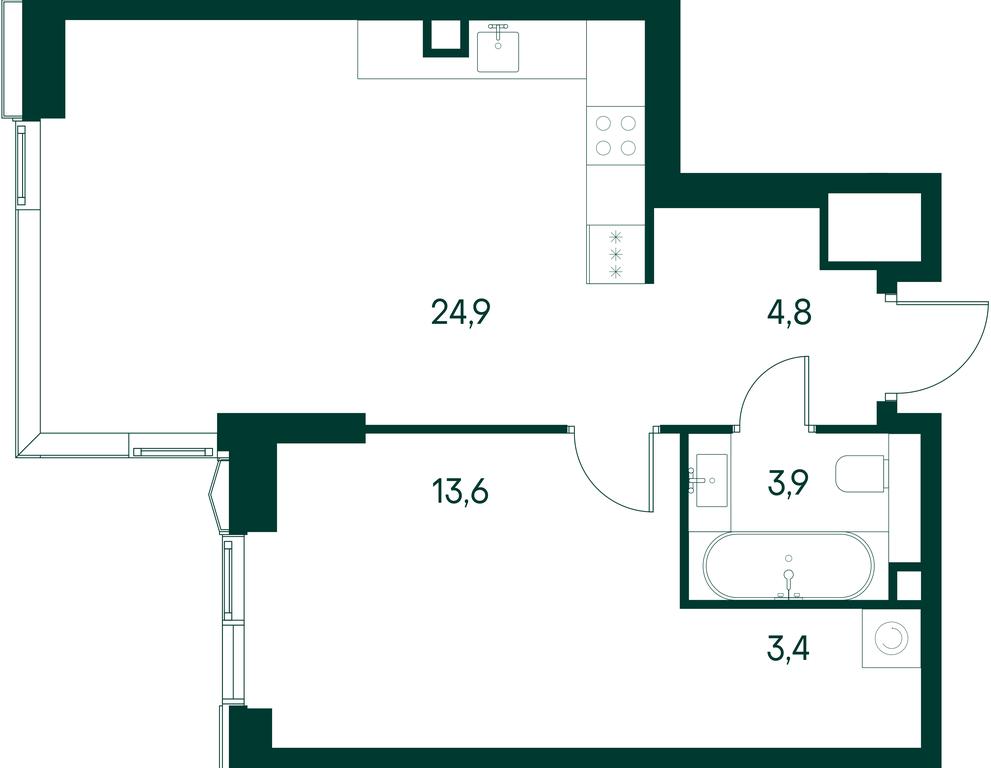 1-BD Apartment Sale, 50.6平方米 at Primavera, Volokolamskoye Highway, вл67, Moscow, Russia #2 1-BD Apartment Sale, 50.6平方米 at Primavera, Volokolamskoye Highway, вл67, Moscow, Russia #2