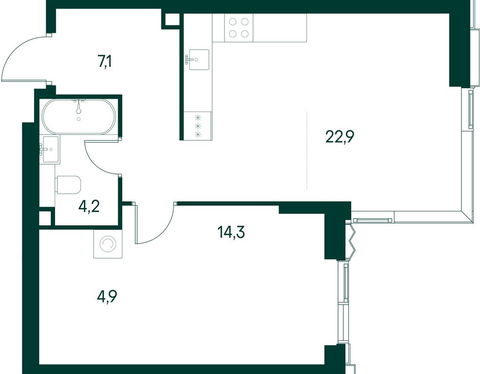 1-BD Apartment Sale, 53.5 sq. m. at Primavera, Volokolamskoye Highway, вл67, Moscow, Russia #2