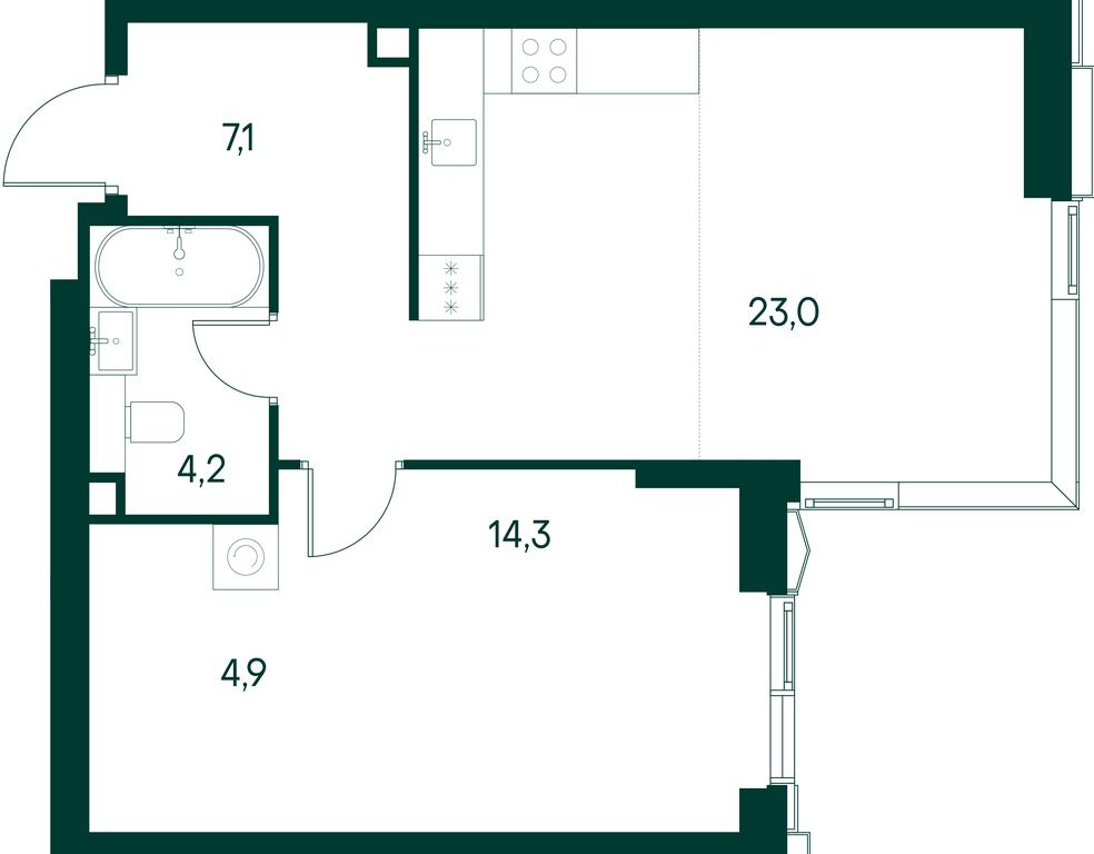 1-BD Apartment Sale, 53.5 sq. m. at Primavera, Volokolamskoye Highway, вл67, Moscow, Russia #2