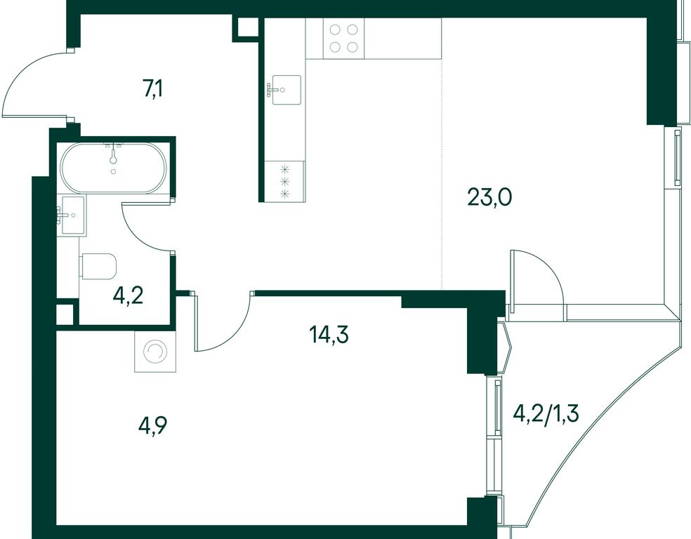 1-BD Apartment Sale, 54.8 sq. m. at Primavera, Volokolamskoye Highway, вл67, Moscow, Russia #2