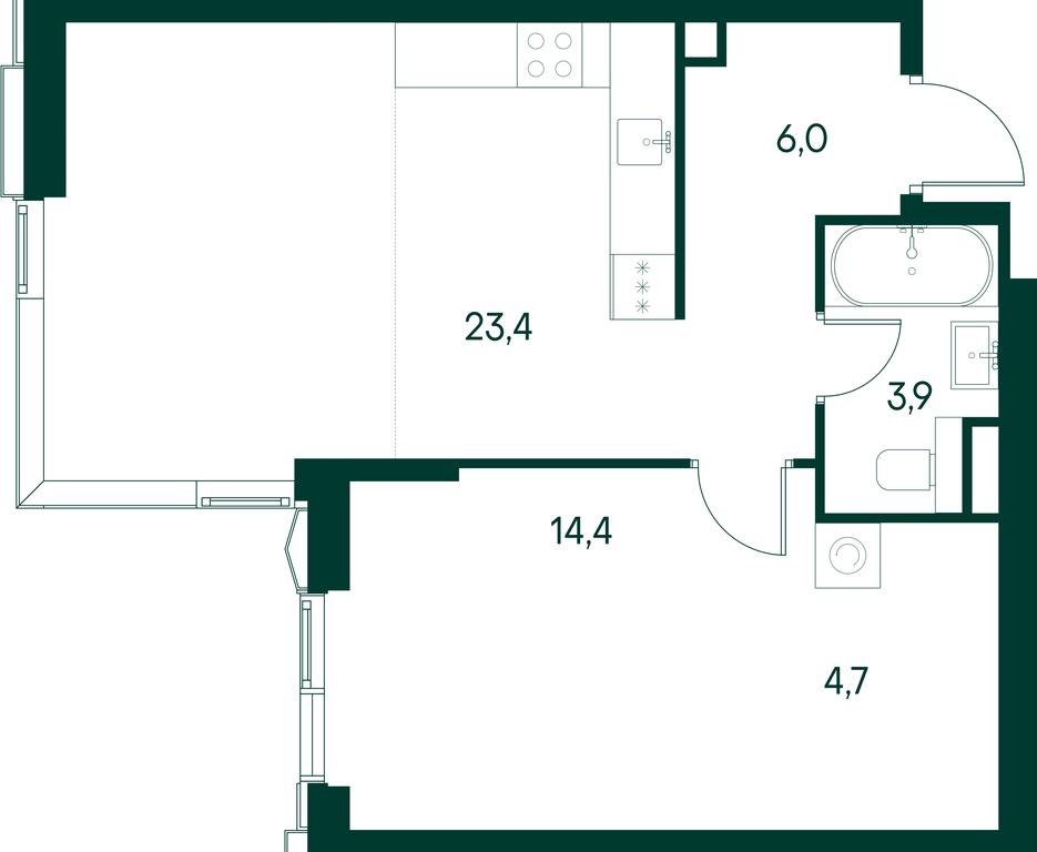 1-BD Apartment Sale, 52.4 sq. m. at Primavera, Volokolamskoye Highway, вл67, Moscow, Russia #2