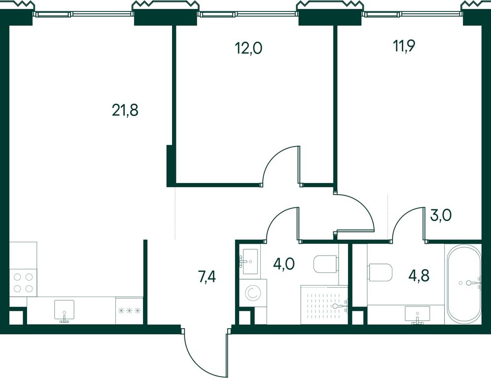 2-BD Apartment Sale, 64.9 sq. m. at Primavera, Volokolamskoye Highway, вл67, Moscow, Russia #2 2-BD Apartment Sale, 64.9 sq. m. at Primavera, Volokolamskoye Highway, вл67, Moscow, Russia #2