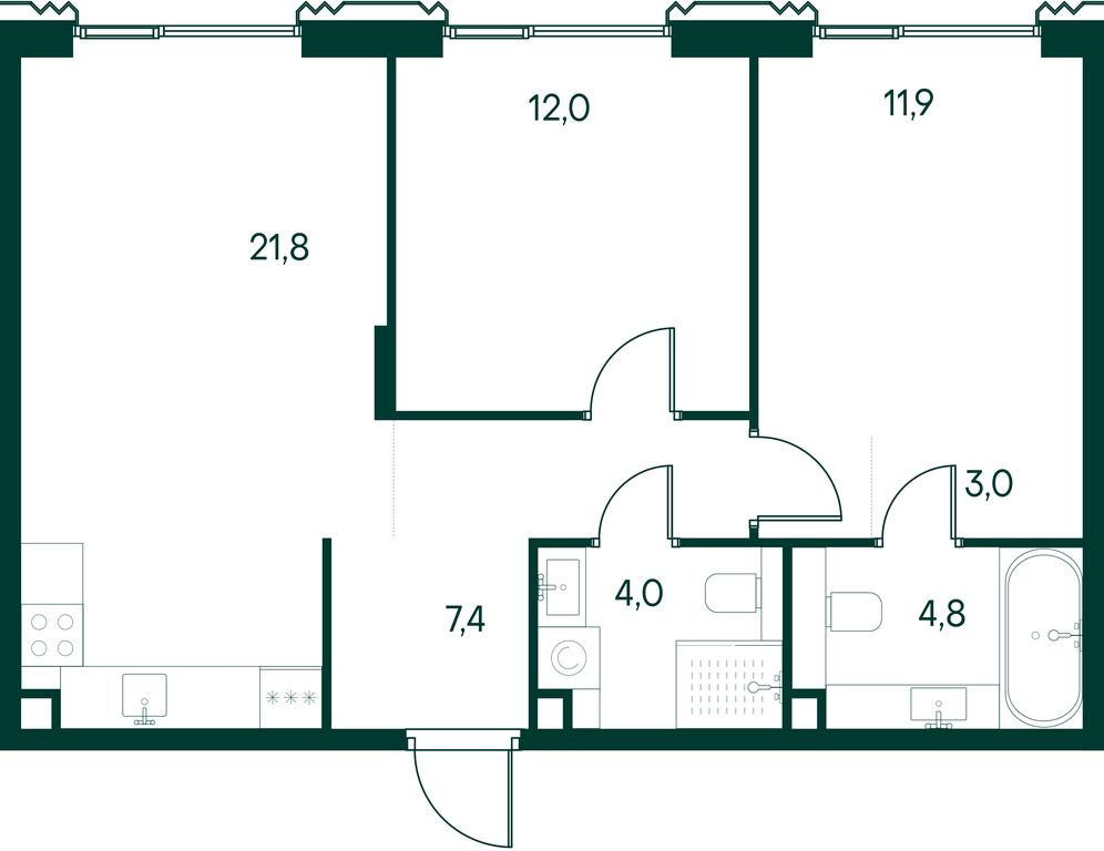 2-BD Apartment Sale, 64.9 sq. m. at Primavera, Volokolamskoye Highway, вл67, Moscow, Russia #1 2-BD Apartment Sale, 64.9 sq. m. at Primavera, Volokolamskoye Highway, вл67, Moscow, Russia #1