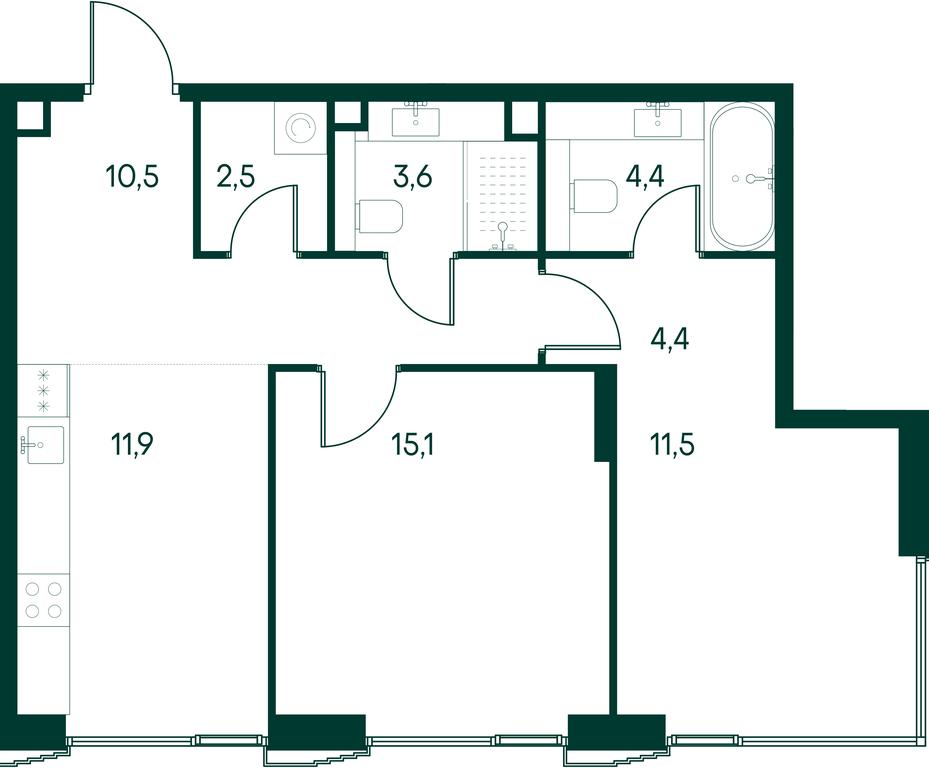 2-BD Apartment Sale, 63.8 sq. m. at Primavera, Volokolamskoye Highway, вл67, Moscow, Russia #1 2-BD Apartment Sale, 63.8 sq. m. at Primavera, Volokolamskoye Highway, вл67, Moscow, Russia #1