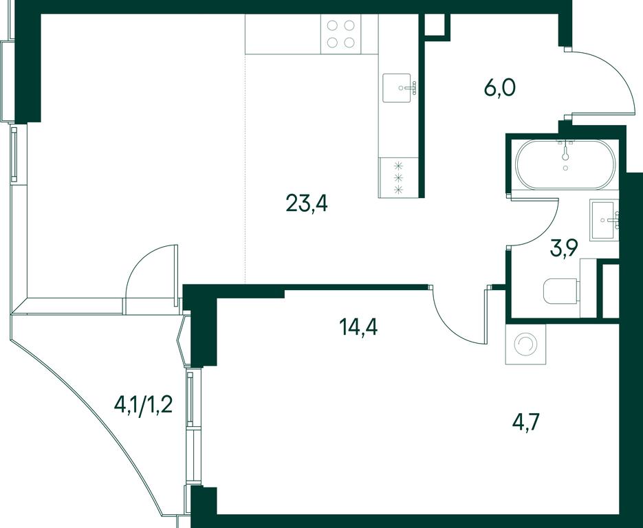 1-BD Apartment Sale, 53.6 sq. m. at Primavera, Volokolamskoye Highway, вл67, Moscow, Russia #2 1-BD Apartment Sale, 53.6 sq. m. at Primavera, Volokolamskoye Highway, вл67, Moscow, Russia #2