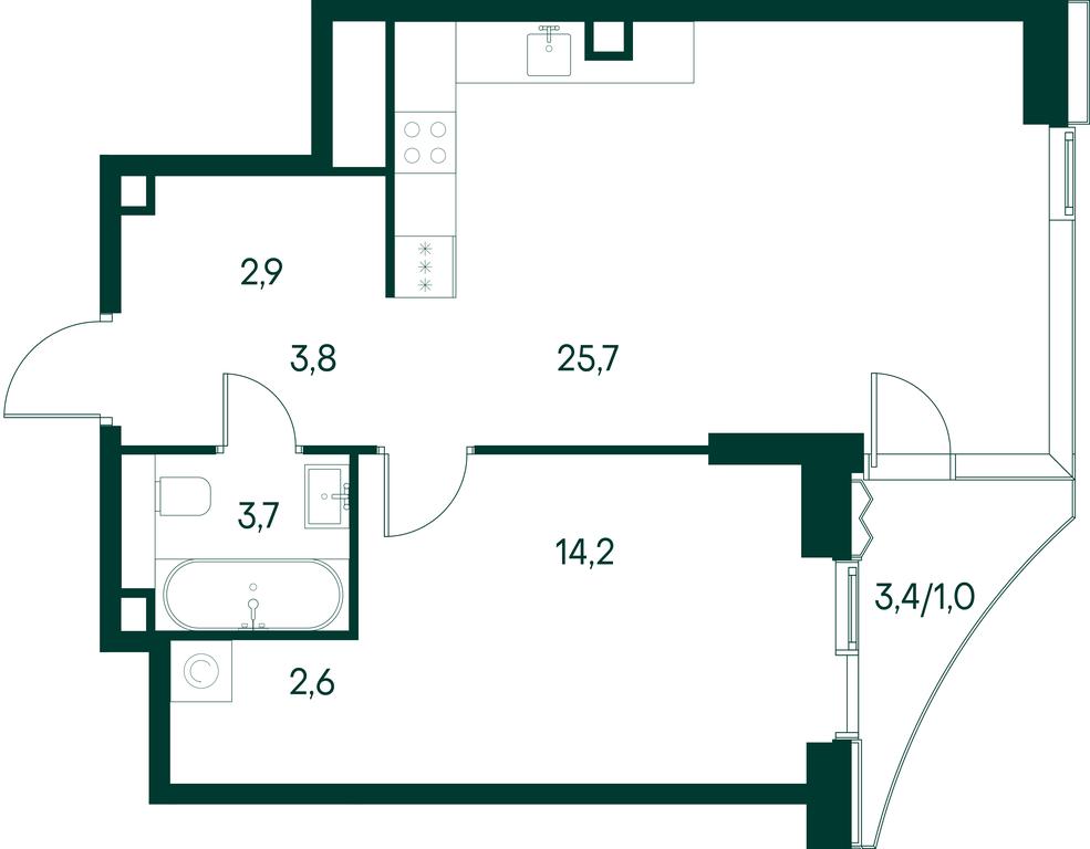 1-BD Apartment Sale, 53.9 sq. m. at Primavera, Volokolamskoye Highway, вл67, Moscow, Russia #1 1-BD Apartment Sale, 53.9 sq. m. at Primavera, Volokolamskoye Highway, вл67, Moscow, Russia #1