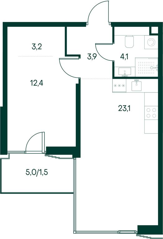 1-BD Apartment Sale, 48.2平方米 at Primavera, Volokolamskoye Highway, вл67, Moscow, Russia #1 1-BD Apartment Sale, 48.2平方米 at Primavera, Volokolamskoye Highway, вл67, Moscow, Russia #1