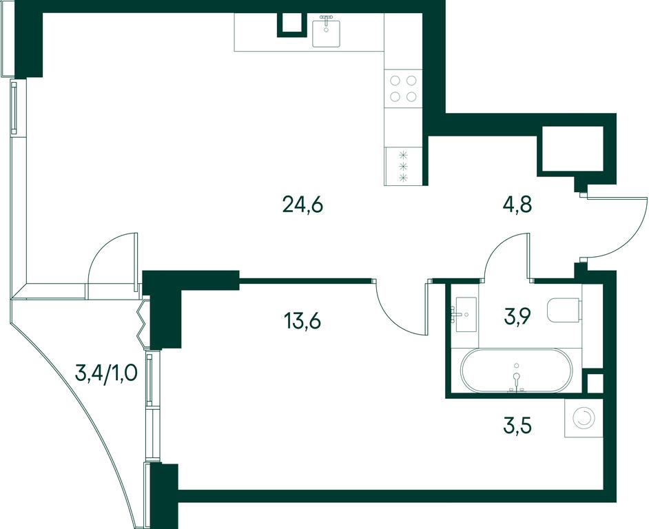 1-BD Apartment Sale, 51.8平方米 at Primavera, Volokolamskoye Highway, вл67, Moscow, Russia #1 1-BD Apartment Sale, 51.8平方米 at Primavera, Volokolamskoye Highway, вл67, Moscow, Russia #1