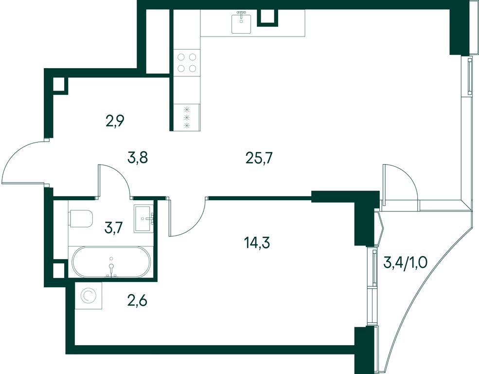 1-BD Apartment Sale, 53.9平方米 at Primavera, Volokolamskoye Highway, вл67, Moscow, Russia #1 1-BD Apartment Sale, 53.9平方米 at Primavera, Volokolamskoye Highway, вл67, Moscow, Russia #1