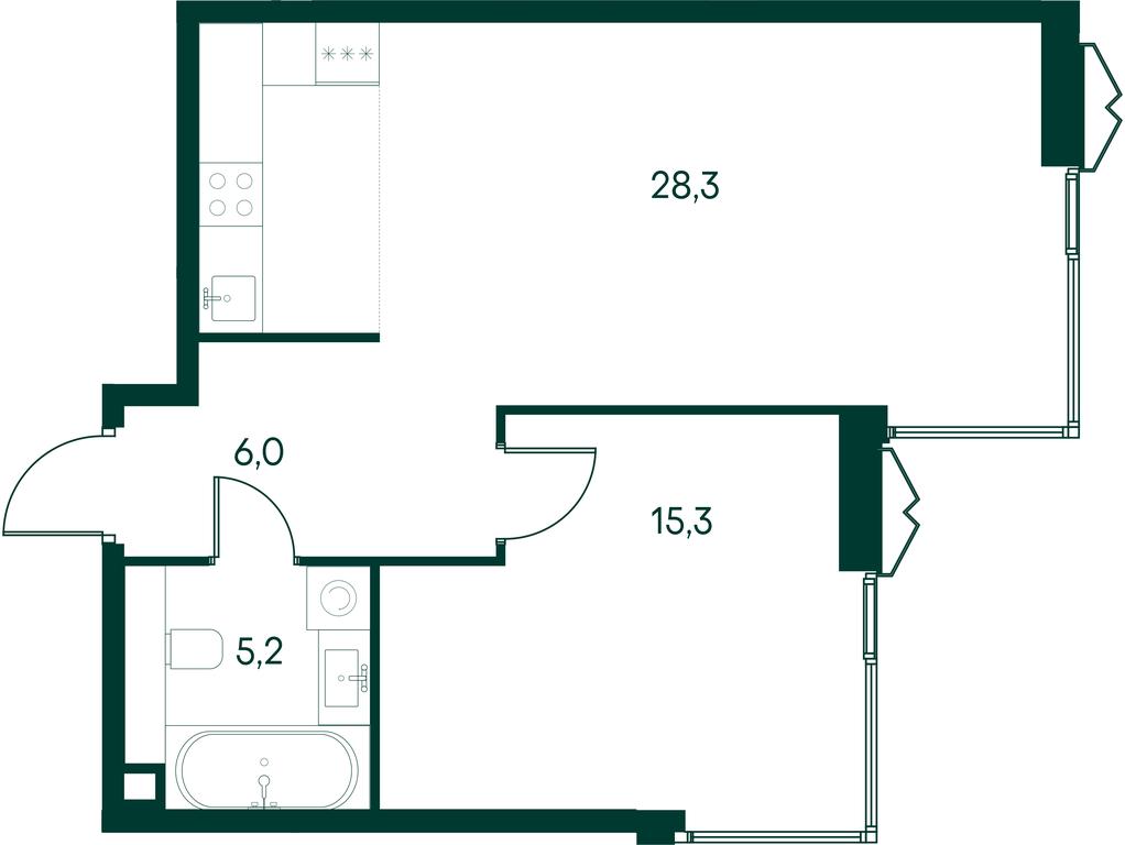 1-BD Apartment Sale, 54.8平方米 at Primavera, Volokolamskoye Highway, вл67, Moscow, Russia #2 1-BD Apartment Sale, 54.8平方米 at Primavera, Volokolamskoye Highway, вл67, Moscow, Russia #2