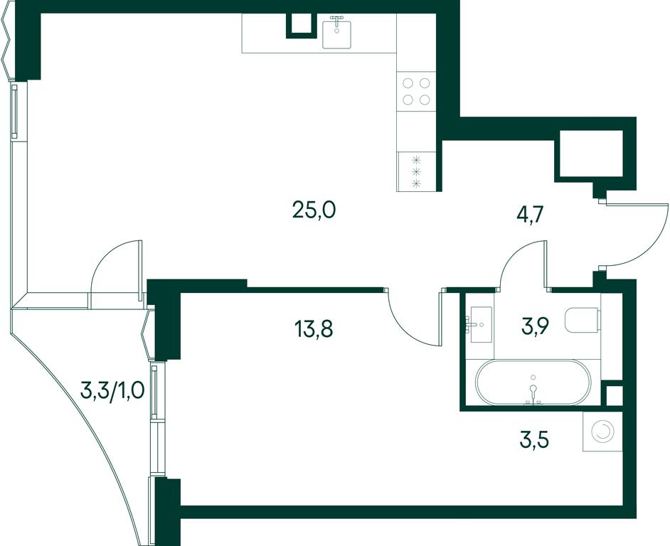 1-BD Apartment Sale, 51.9平方米 at Primavera, Volokolamskoye Highway, вл67, Moscow, Russia #2 1-BD Apartment Sale, 51.9平方米 at Primavera, Volokolamskoye Highway, вл67, Moscow, Russia #2
