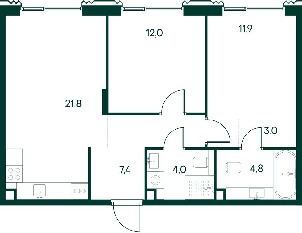 2-BD Apartment Sale, 64.9 sq. m. at Primavera, Volokolamskoye Highway, вл67, Moscow, Russia #1 2-BD Apartment Sale, 64.9 sq. m. at Primavera, Volokolamskoye Highway, вл67, Moscow, Russia #1