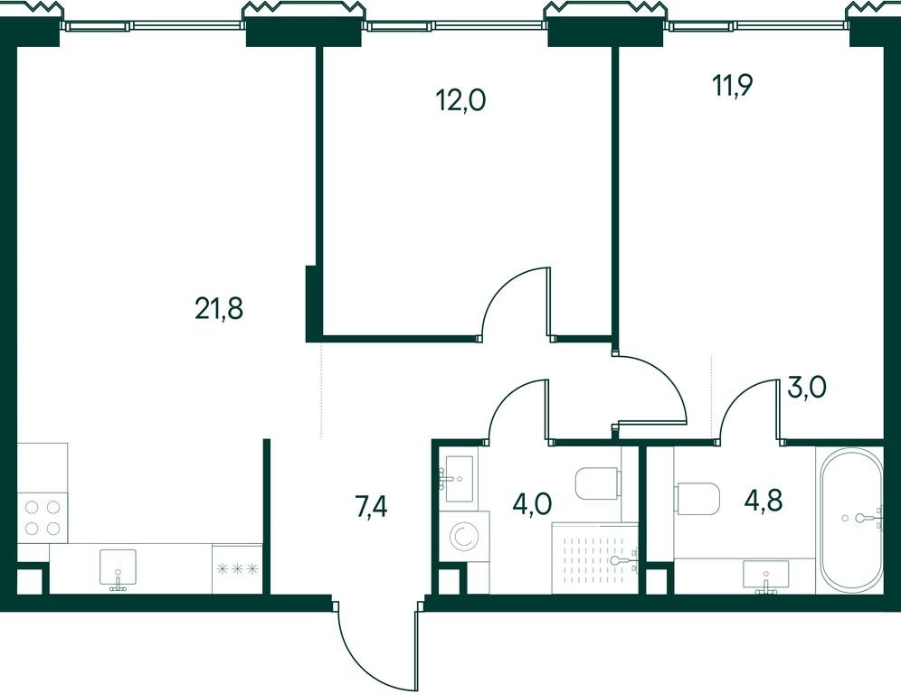 2-BD Apartment Sale, 64.9 sq. m. at Primavera, Volokolamskoye Highway, вл67, Moscow, Russia #2 2-BD Apartment Sale, 64.9 sq. m. at Primavera, Volokolamskoye Highway, вл67, Moscow, Russia #2