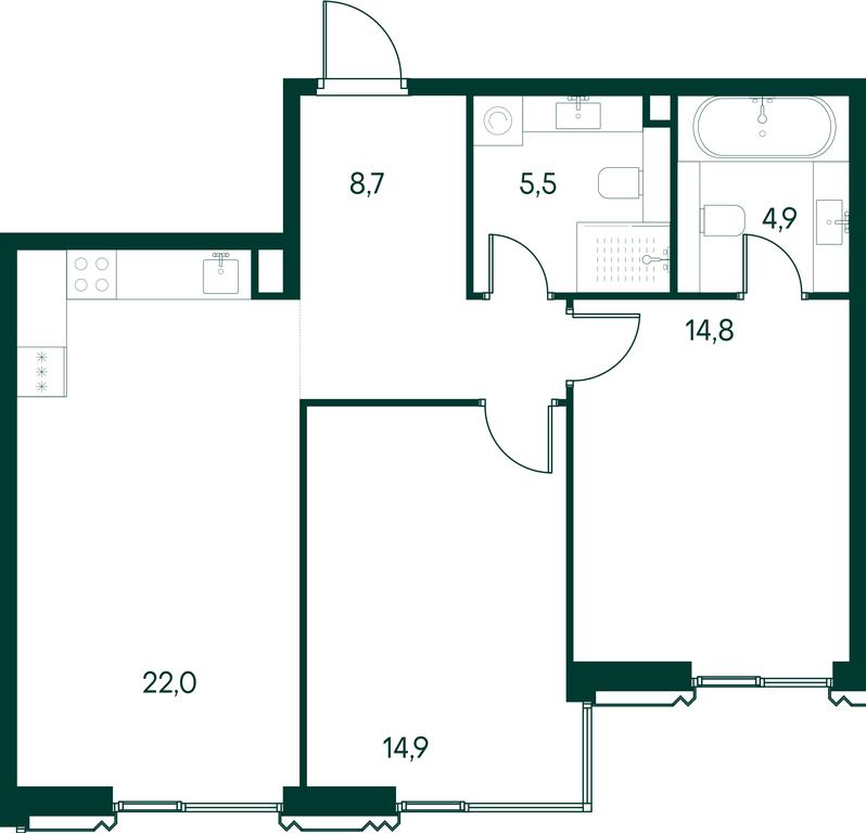 2-BD Apartment Sale, 70.8平方米 at Primavera, Volokolamskoye Highway, вл67, Moscow, Russia #1 2-BD Apartment Sale, 70.8平方米 at Primavera, Volokolamskoye Highway, вл67, Moscow, Russia #1