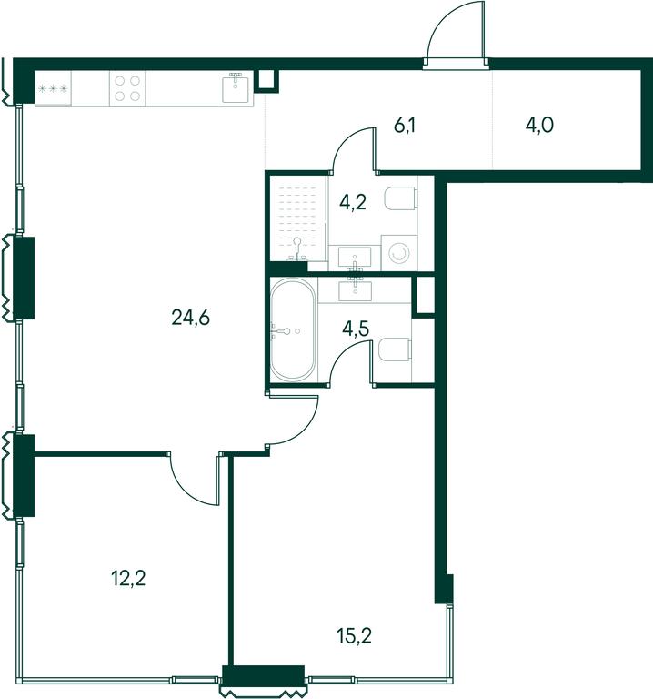 2-BD Apartment Sale, 70.8平方米 at Primavera, Volokolamskoye Highway, вл67, Moscow, Russia #1