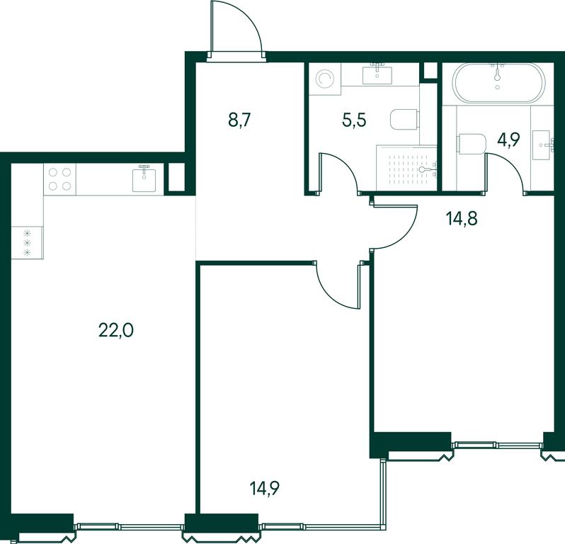 2-BD Apartment Sale, 70.8 sq. m. at Primavera, Volokolamskoye Highway, вл67, Moscow, Russia #1 2-BD Apartment Sale, 70.8 sq. m. at Primavera, Volokolamskoye Highway, вл67, Moscow, Russia #1