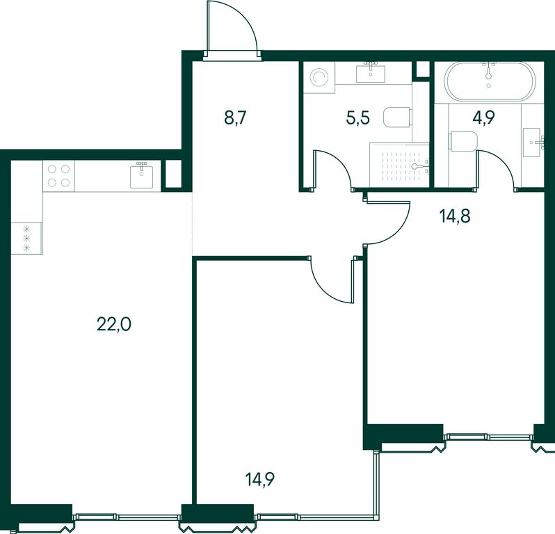 2-BD Apartment Sale, 70.8 sq. m. at Primavera, Volokolamskoye Highway, вл67, Moscow, Russia #1 2-BD Apartment Sale, 70.8 sq. m. at Primavera, Volokolamskoye Highway, вл67, Moscow, Russia #1