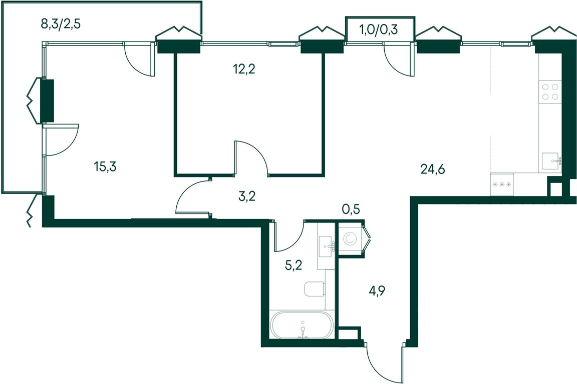 2-BD Apartment Sale, 68.7 sq. m. at Primavera, Volokolamskoye Highway, вл67, Moscow, Russia #2 2-BD Apartment Sale, 68.7 sq. m. at Primavera, Volokolamskoye Highway, вл67, Moscow, Russia #2