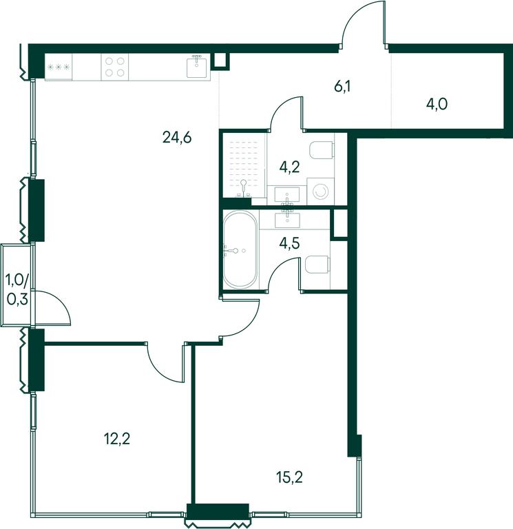 2-BD Apartment Sale, 71.1 sq. m. at Primavera, Volokolamskoye Highway, вл67, Moscow, Russia #2 2-BD Apartment Sale, 71.1 sq. m. at Primavera, Volokolamskoye Highway, вл67, Moscow, Russia #2