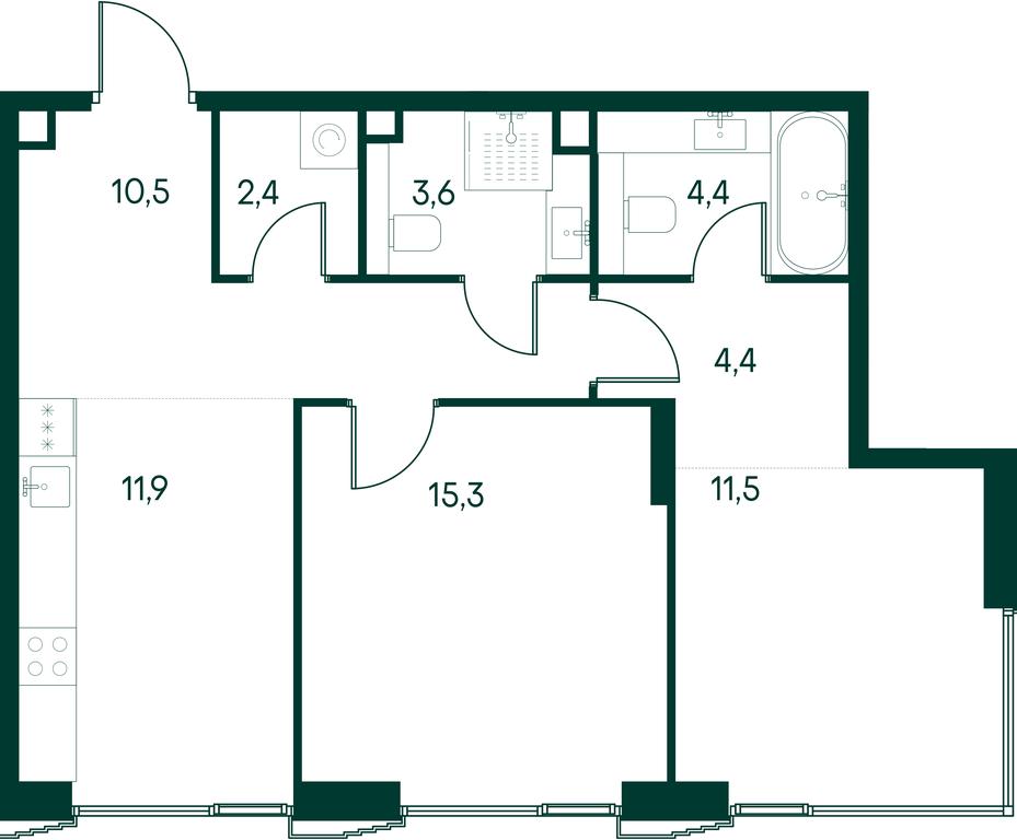 2-BD Apartment Sale, 64 sq. m. at Primavera, Volokolamskoye Highway, вл67, Moscow, Russia #2