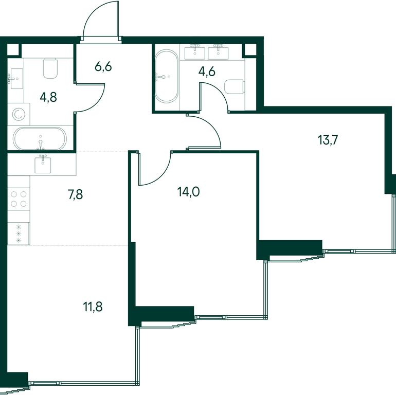 2-BD Apartment Sale, 63.3 sq. m. at Primavera, Volokolamskoye Highway, вл67, Moscow, Russia #1 2-BD Apartment Sale, 63.3 sq. m. at Primavera, Volokolamskoye Highway, вл67, Moscow, Russia #1