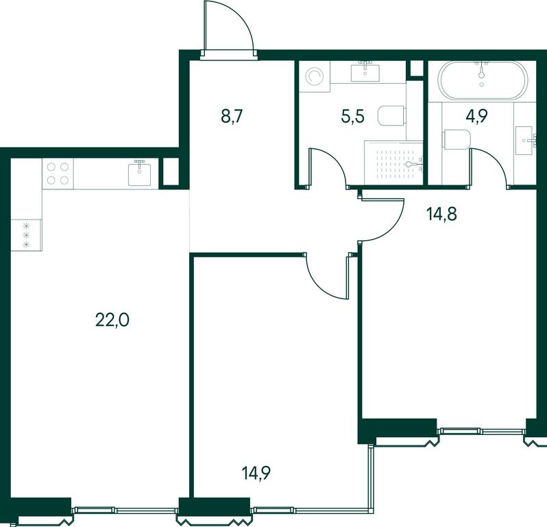 2-BD Apartment Sale, 70.8平方米 at Primavera, Volokolamskoye Highway, вл67, Moscow, Russia #1 2-BD Apartment Sale, 70.8平方米 at Primavera, Volokolamskoye Highway, вл67, Moscow, Russia #1
