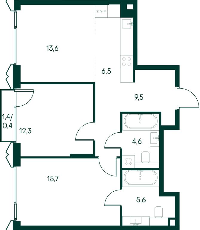 2-BD Apartment Sale, 68.2平方米 at Primavera, Volokolamskoye Highway, вл67, Moscow, Russia #1 2-BD Apartment Sale, 68.2平方米 at Primavera, Volokolamskoye Highway, вл67, Moscow, Russia #1