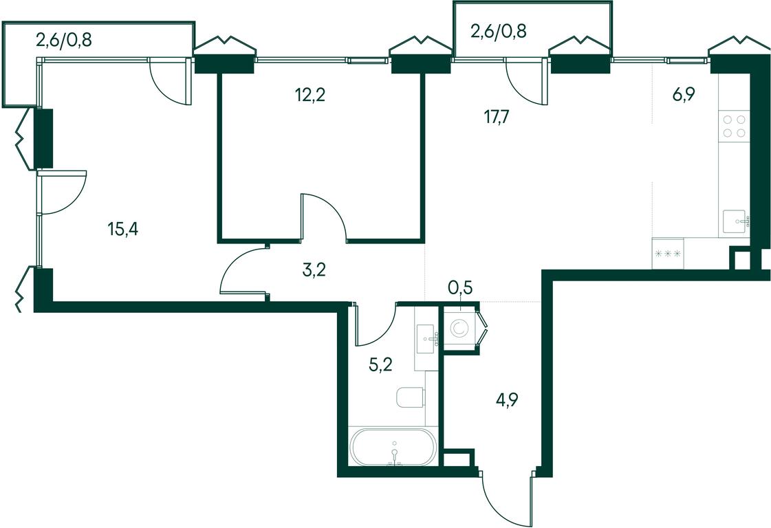 2-BD Apartment Sale, 67.6平方米 at Primavera, Volokolamskoye Highway, вл67, Moscow, Russia #1 2-BD Apartment Sale, 67.6平方米 at Primavera, Volokolamskoye Highway, вл67, Moscow, Russia #1
