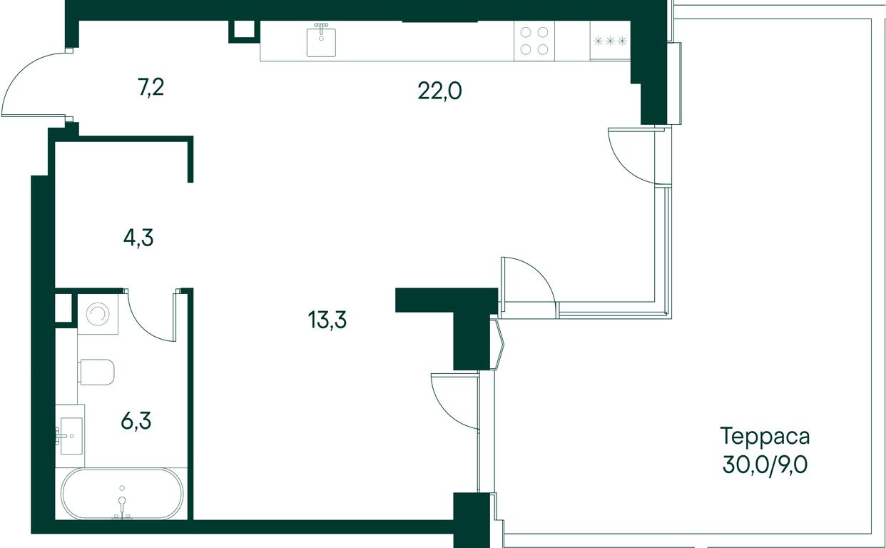 1-BD Apartment Sale, 62 sq. m. at Primavera, Volokolamskoye Highway, вл67, Moscow, Russia #1