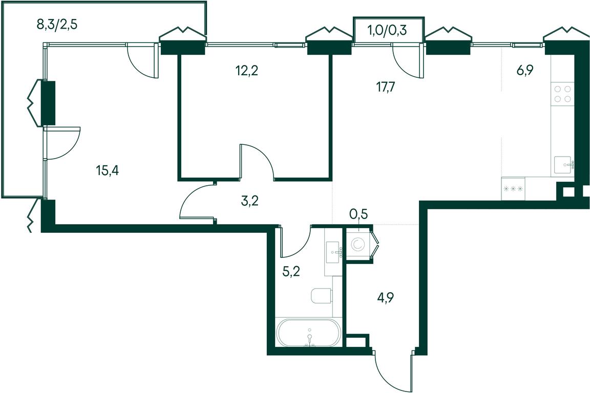 2-BD Apartment Sale, 68.8平方米 at Primavera, Volokolamskoye Highway, вл67, Moscow, Russia #1 2-BD Apartment Sale, 68.8平方米 at Primavera, Volokolamskoye Highway, вл67, Moscow, Russia #1