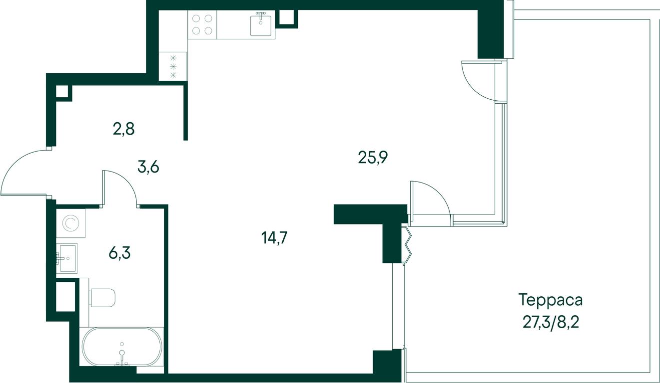 1-BD Apartment Sale, 61.5 sq. m. at Primavera, Volokolamskoye Highway, вл67, Moscow, Russia #2