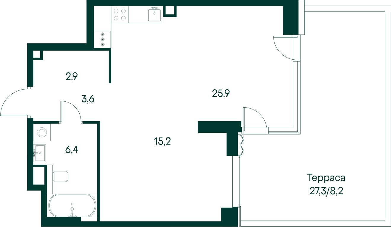 1-BD Apartment Sale, 61.5 sq. m. at Primavera, Volokolamskoye Highway, вл67, Moscow, Russia #1