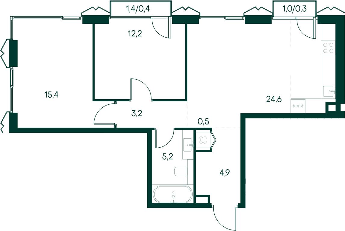 2-BD Apartment Sale, 66.7 sq. m. at Primavera, Volokolamskoye Highway, вл67, Moscow, Russia #2 2-BD Apartment Sale, 66.7 sq. m. at Primavera, Volokolamskoye Highway, вл67, Moscow, Russia #2