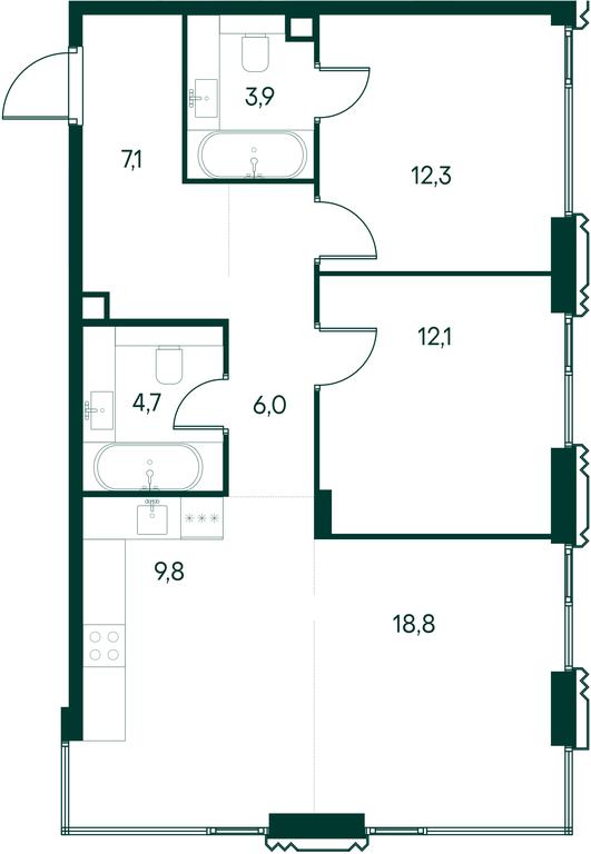 3-BD Apartment Sale, 74.7 sq. m. at Primavera, Volokolamskoye Highway, вл67, Moscow, Russia #1 3-BD Apartment Sale, 74.7 sq. m. at Primavera, Volokolamskoye Highway, вл67, Moscow, Russia #1