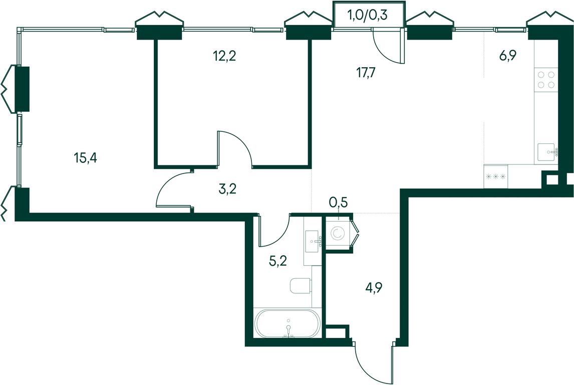 2-BD Apartment Sale, 66.3 sq. m. at Primavera, Volokolamskoye Highway, вл67, Moscow, Russia #1 2-BD Apartment Sale, 66.3 sq. m. at Primavera, Volokolamskoye Highway, вл67, Moscow, Russia #1