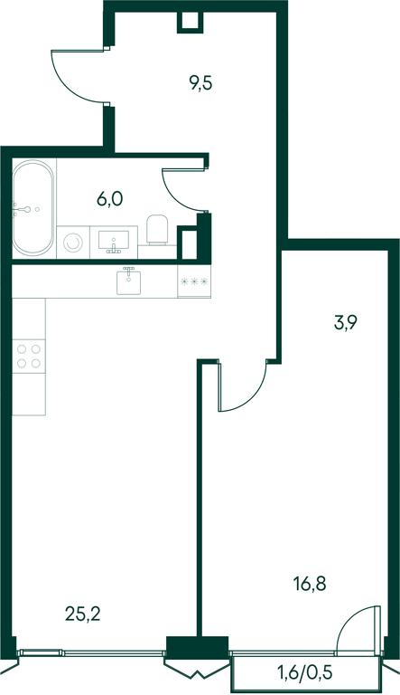 1-BD Apartment Sale, 61.9平方米 at Primavera, Volokolamskoye Highway, вл67, Moscow, Russia #1 1-BD Apartment Sale, 61.9平方米 at Primavera, Volokolamskoye Highway, вл67, Moscow, Russia #1