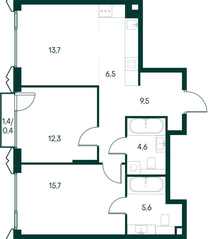 2-BD Apartment Sale, 68.3平方米 at Primavera, Volokolamskoye Highway, вл67, Moscow, Russia #1 2-BD Apartment Sale, 68.3平方米 at Primavera, Volokolamskoye Highway, вл67, Moscow, Russia #1