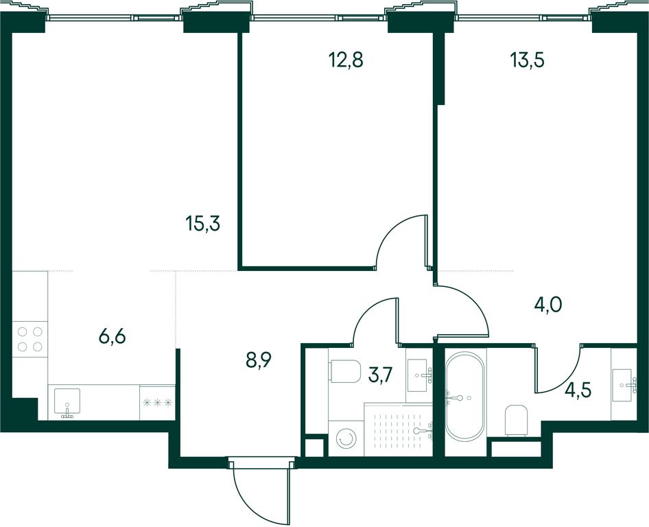 2-BD Apartment Sale, 69.3 sq. m. at Primavera, Volokolamskoye Highway, вл67, Moscow, Russia #1
