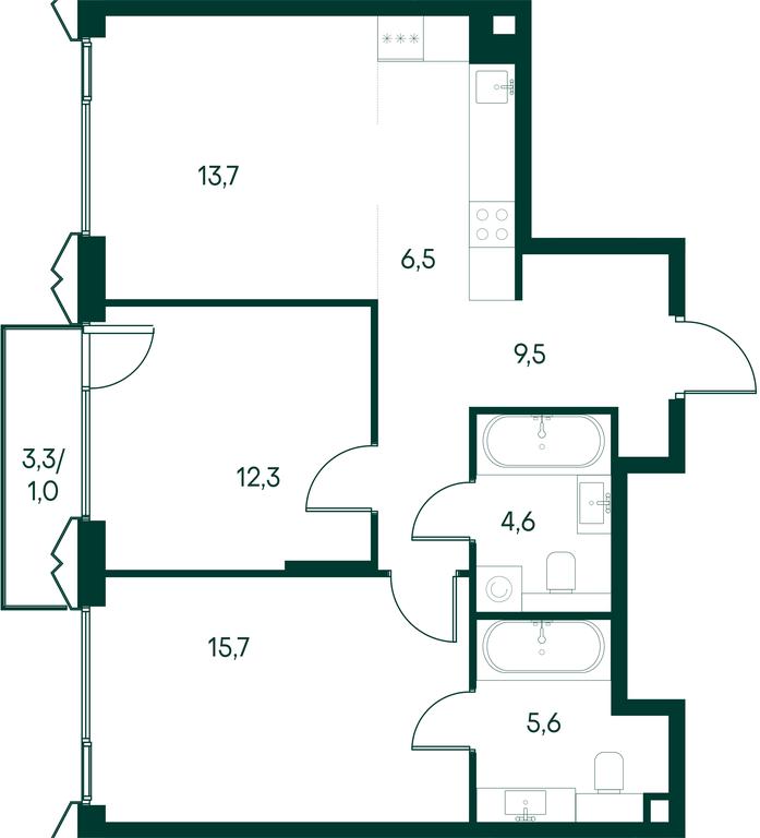 2-BD Apartment Sale, 68.9 sq. m. at Primavera, Volokolamskoye Highway, вл67, Moscow, Russia #1 2-BD Apartment Sale, 68.9 sq. m. at Primavera, Volokolamskoye Highway, вл67, Moscow, Russia #1