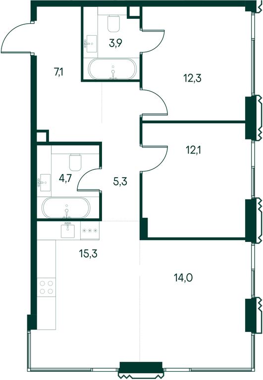 3-BD Apartment Sale, 74.7 sq. m. at Primavera, Volokolamskoye Highway, вл67, Moscow, Russia #2 3-BD Apartment Sale, 74.7 sq. m. at Primavera, Volokolamskoye Highway, вл67, Moscow, Russia #2
