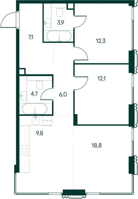 3-BD Apartment Sale, 74.7 sq. m. at Primavera, Volokolamskoye Highway, вл67, Moscow, Russia #1 3-BD Apartment Sale, 74.7 sq. m. at Primavera, Volokolamskoye Highway, вл67, Moscow, Russia #1
