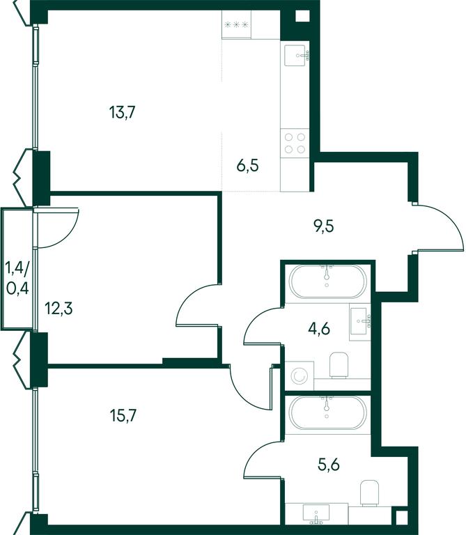 2-BD Apartment Sale, 68.3 sq. m. at Primavera, Volokolamskoye Highway, вл67, Moscow, Russia #1 2-BD Apartment Sale, 68.3 sq. m. at Primavera, Volokolamskoye Highway, вл67, Moscow, Russia #1