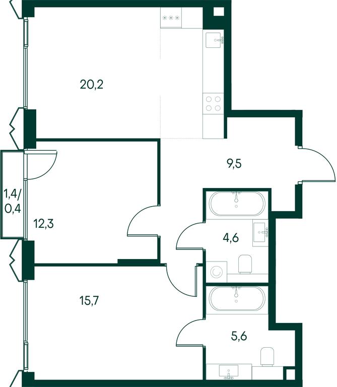 2-BD Apartment Sale, 68.3 sq. m. at Primavera, Volokolamskoye Highway, вл67, Moscow, Russia #2 2-BD Apartment Sale, 68.3 sq. m. at Primavera, Volokolamskoye Highway, вл67, Moscow, Russia #2