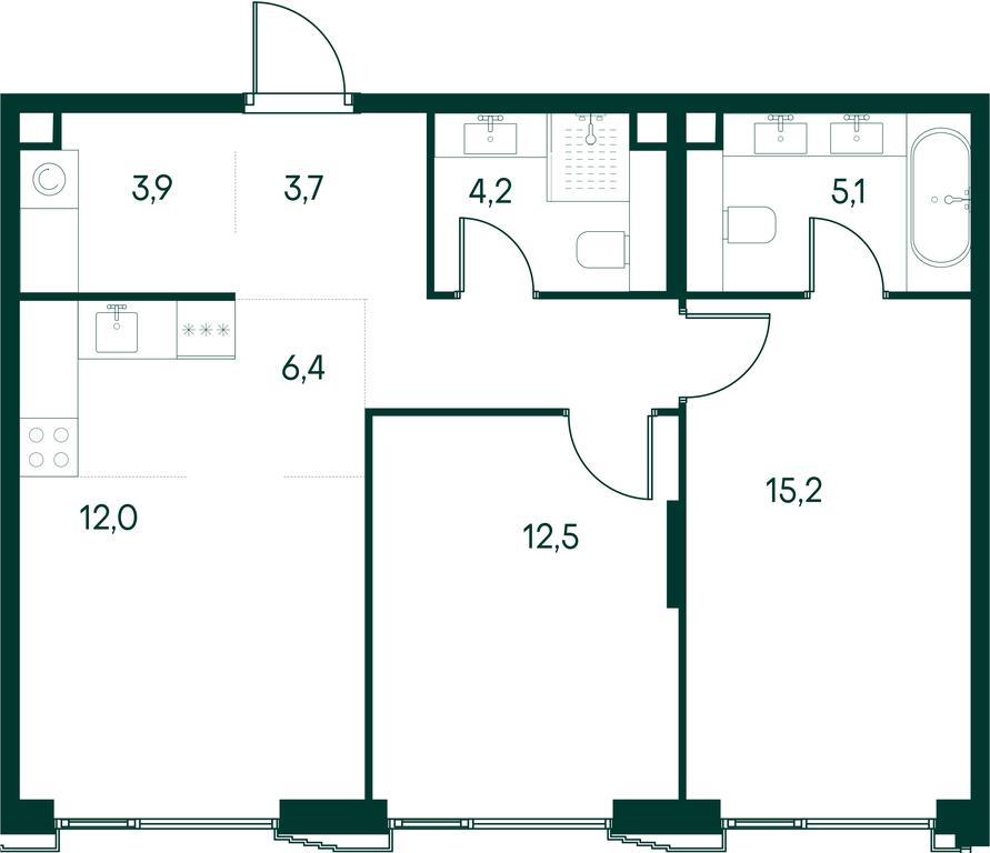 2-BD Apartment Sale, 66.6平方米 at Primavera, Volokolamskoye Highway, вл67, Moscow, Russia #1 2-BD Apartment Sale, 66.6平方米 at Primavera, Volokolamskoye Highway, вл67, Moscow, Russia #1