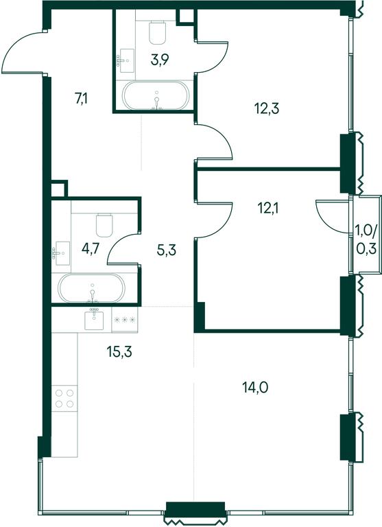 3-BD Apartment Sale, 75 sq. m. at Primavera, Volokolamskoye Highway, вл67, Moscow, Russia #2