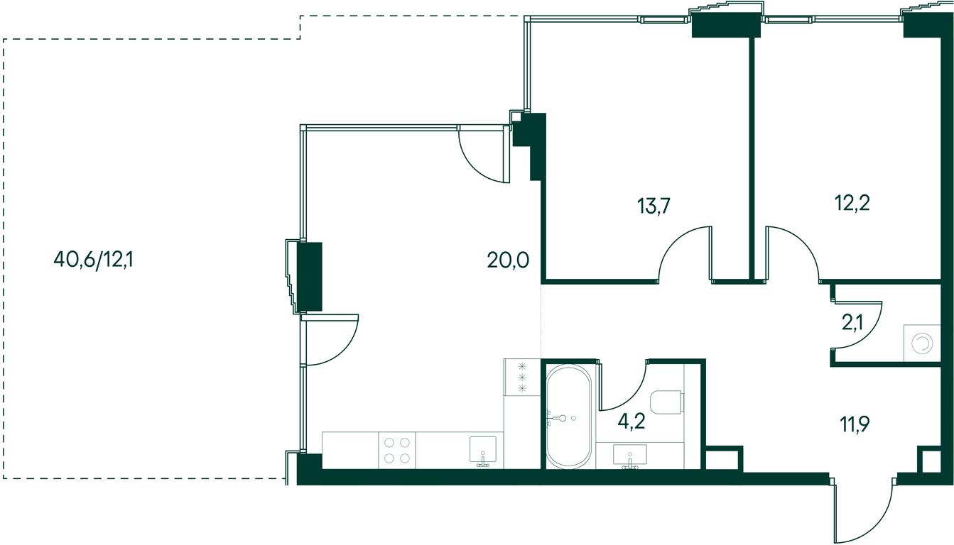 2-BD Apartment Sale, 76.2平方米 at Primavera, Volokolamskoye Highway, вл67, Moscow, Russia #2 2-BD Apartment Sale, 76.2平方米 at Primavera, Volokolamskoye Highway, вл67, Moscow, Russia #2
