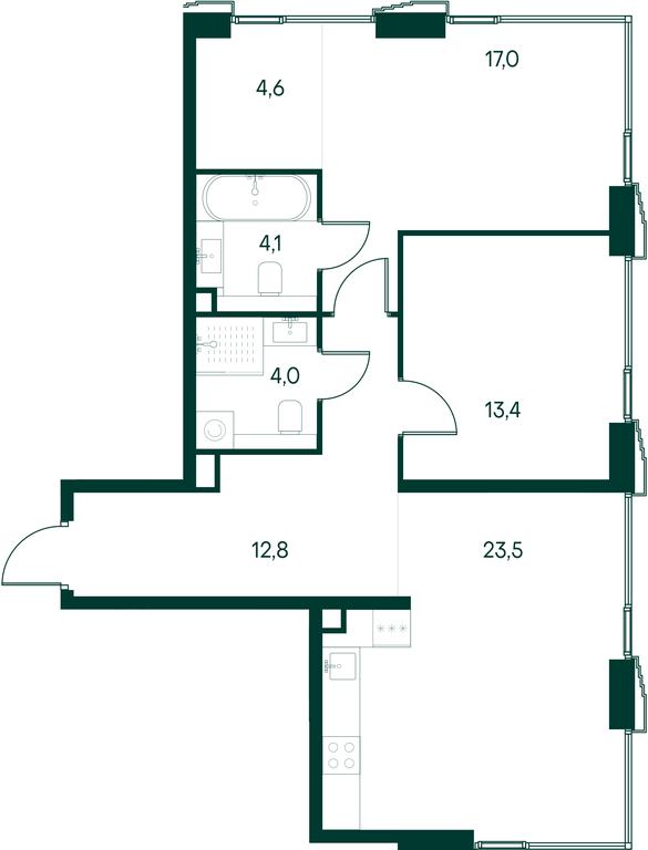 2-BD Apartment Sale, 79.4 sq. m. at Primavera, Volokolamskoye Highway, вл67, Moscow, Russia #1 2-BD Apartment Sale, 79.4 sq. m. at Primavera, Volokolamskoye Highway, вл67, Moscow, Russia #1