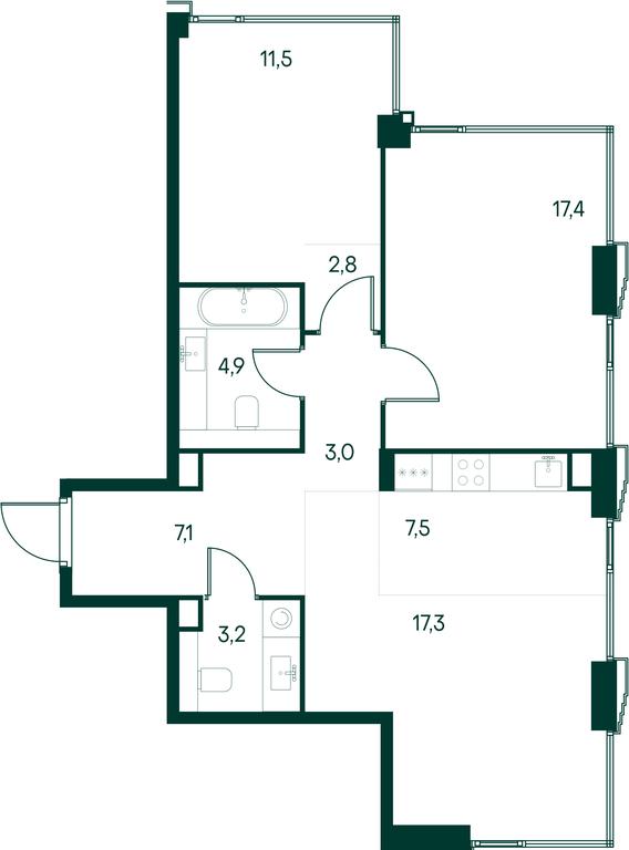 2-BD Apartment Sale, 74.8 sq. m. at Primavera, Volokolamskoye Highway, вл67, Moscow, Russia #1 2-BD Apartment Sale, 74.8 sq. m. at Primavera, Volokolamskoye Highway, вл67, Moscow, Russia #1