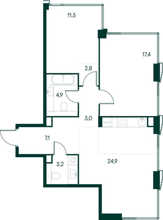 2-BD Apartment Sale, 74.8 sq. m. at Primavera, Volokolamskoye Highway, вл67, Moscow, Russia #2 2-BD Apartment Sale, 74.8 sq. m. at Primavera, Volokolamskoye Highway, вл67, Moscow, Russia #2
