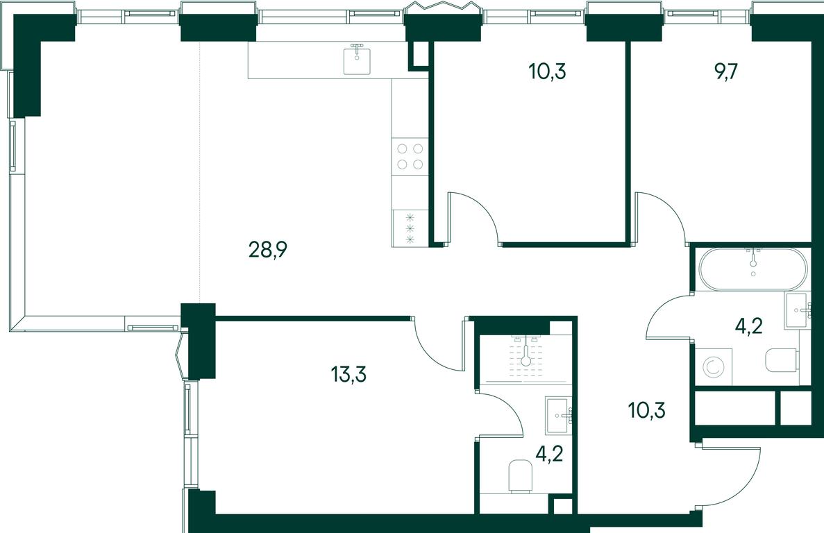 3-BD Apartment Sale, 80.9平方米 at Primavera, Volokolamskoye Highway, вл67, Moscow, Russia #1 3-BD Apartment Sale, 80.9平方米 at Primavera, Volokolamskoye Highway, вл67, Moscow, Russia #1